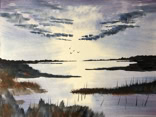 Birds at Sunset Watercolour