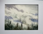 Misty Mountain Watercolour