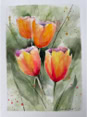 Tulips 9" x 12" (22.8 x 30.5 cm) with 11 x 14 mat